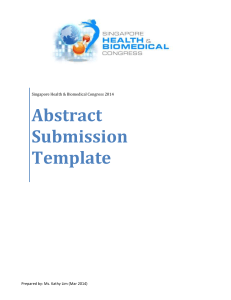 Abstract Submission Template - Singapore Health & Biomedical