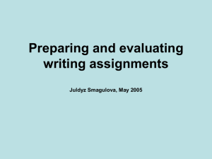 Preparing and evaluating writing assignments 1