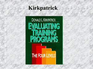 Evaluating Training Programs By Kirkpatrick