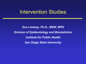 Lindsay EPI 601 Class 10 Intervention Studies