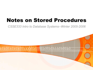 Notes on Stored Procedures - Rose