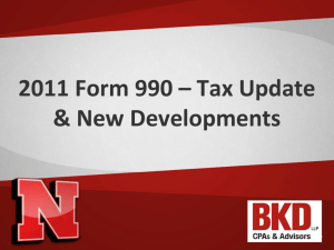 Annual Tax Update Including Form 990