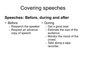 Speeches: Before, during and after