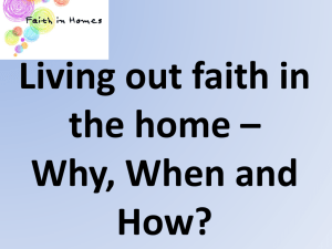 Faith in Homes – getting started ideas and resources