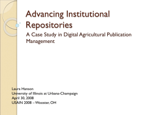 Advancing Institutional Repositories