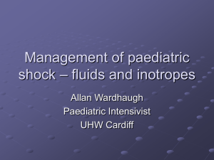 Management of paediatric shock – fluids and inotropes
