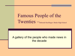 Famous People of the Twenties –Deborah