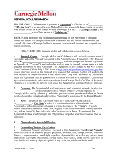 GOALI Agreement  - Carnegie Mellon University