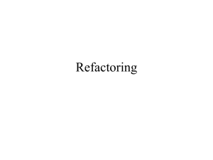 Refactoring - School of Computing and Engineering