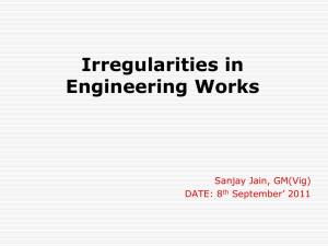 Irregularities in Engineering works by S Jain GM(Vig)