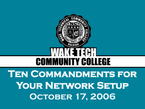 Ten Commandments for your Network Setup
