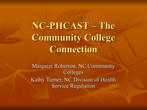 NC-PHCAST - North Carolina Community College Adult Educators
