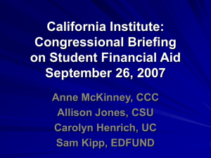 Federal Loan Volume in California - California Institute for Federal