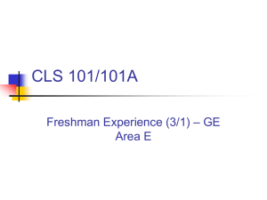 Is CLS 101 An Area E General Education Course?