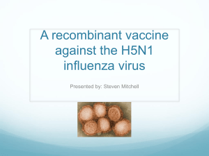 A recombinant vaccine against the H1N5 influenza
