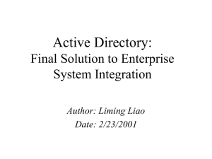 Active Directory: Final Solution to Enterprise System