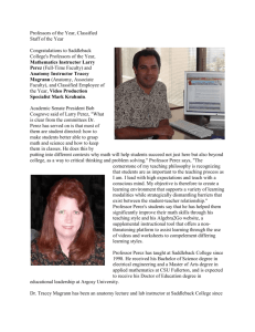 Saddleback Newsletter, Professors of the Year