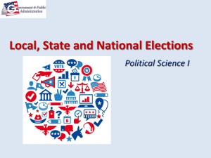 Local, State and National Elections Political Science I
