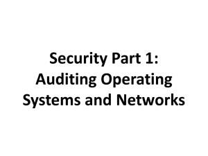 Security Part 1: Auditing Operating Systems and