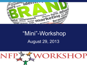 What Your Brand Is - Not For Profit Workshop