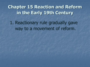 Chapter 15 Reaction and Reform in the Early 19th Century