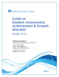 Grades/Marks and Codes - Old Scona Academic High School