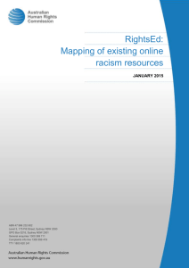 RightsED Mapping of existing online racism resources