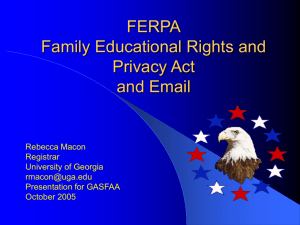 FERPA Family Education Rights and Privacy Act