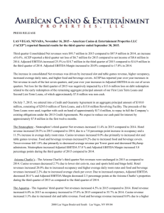 ACEP Third Quarter 2015 Earnings Press Release