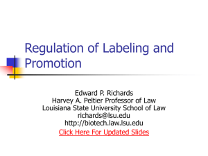 Regulation of Labeling and Promotion of Drugs