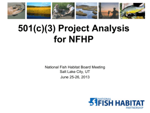 501(c)(3) Presentation _3 - National Fish Habitat Partnership