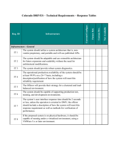 Technical Requirements Response Table