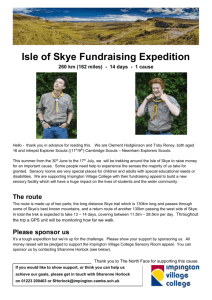 Isle of Skye fundraising expedition for IVC Sensory Room