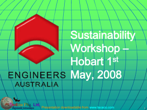 Engineers Australia Sustainability Workshop Presentation