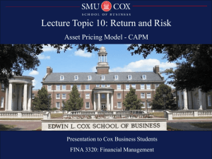 Lecture10ReturnAndRiskAssetPricingModelCAPM