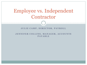 Employee vs. Independent Contractor