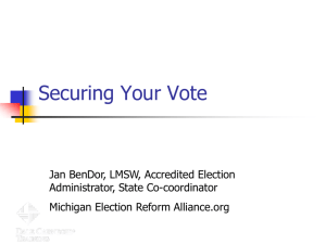 Securing Your Vote - Michigan Election Reform Alliance