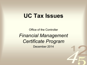 UC Tax Issues - Business & Financial Services