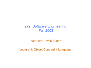 Lecture 4: Object Constraint Language