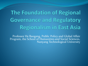 The Foundation of Regional Governance and Regulatory
