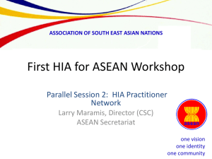 1st HIA Network Session 2 ASEC Presentation - HIA in ASEAN