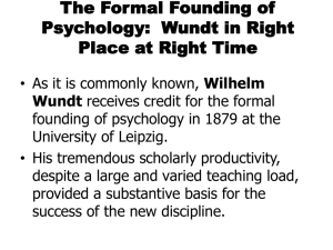 Wundt's Formal Founding of Modern Psychology