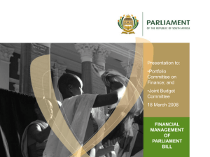 financial management of parliament bill