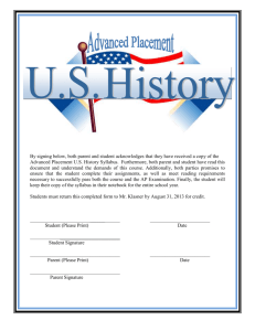 AP US History Syllabus 2013-2014