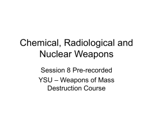 Chemical, Radiological and Nuclear Weapons
