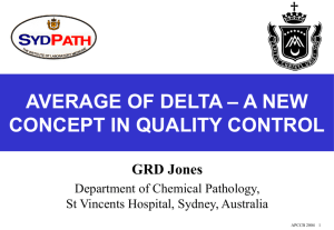 AVERAGE OF DELTA – A NEW CONCEPT IN QUALITY CONTROL