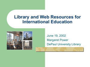 Library and Web resources for International