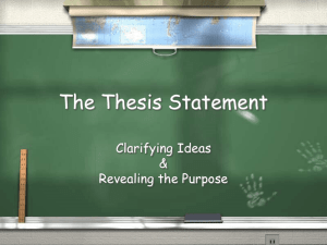 The Thesis Statement