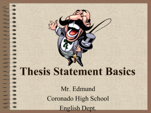 Thesis Statement Basics
