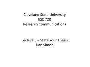 How to State Your Thesis - Academic Server| Cleveland State